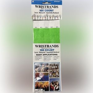 🍄NEW Green Event Wristbands 100 Count Secure Waterproof Age Verification
